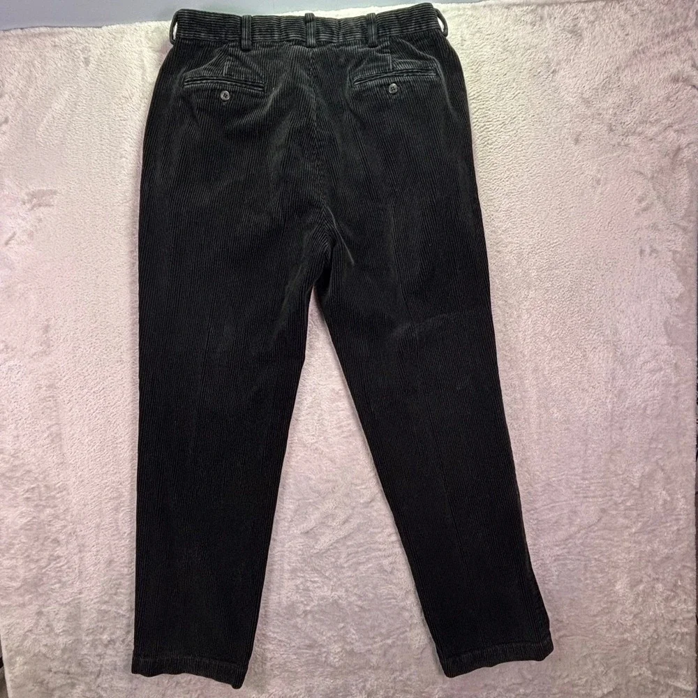 Vtg Polo Ralph Lauren Mens Pants 34/32 Black Corduroy Straight Leg 90s Hong Kong